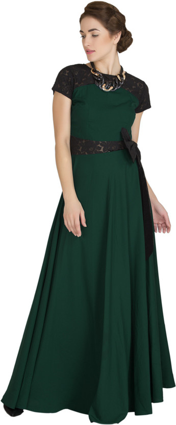 Dark Green and Black Dress